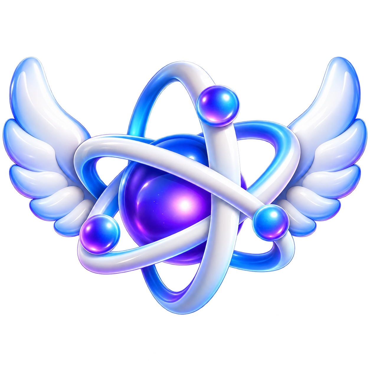 Winged Quantum Lab atom logo